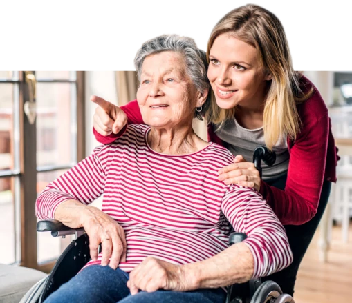 Photo of a grandmother In a wheelchair