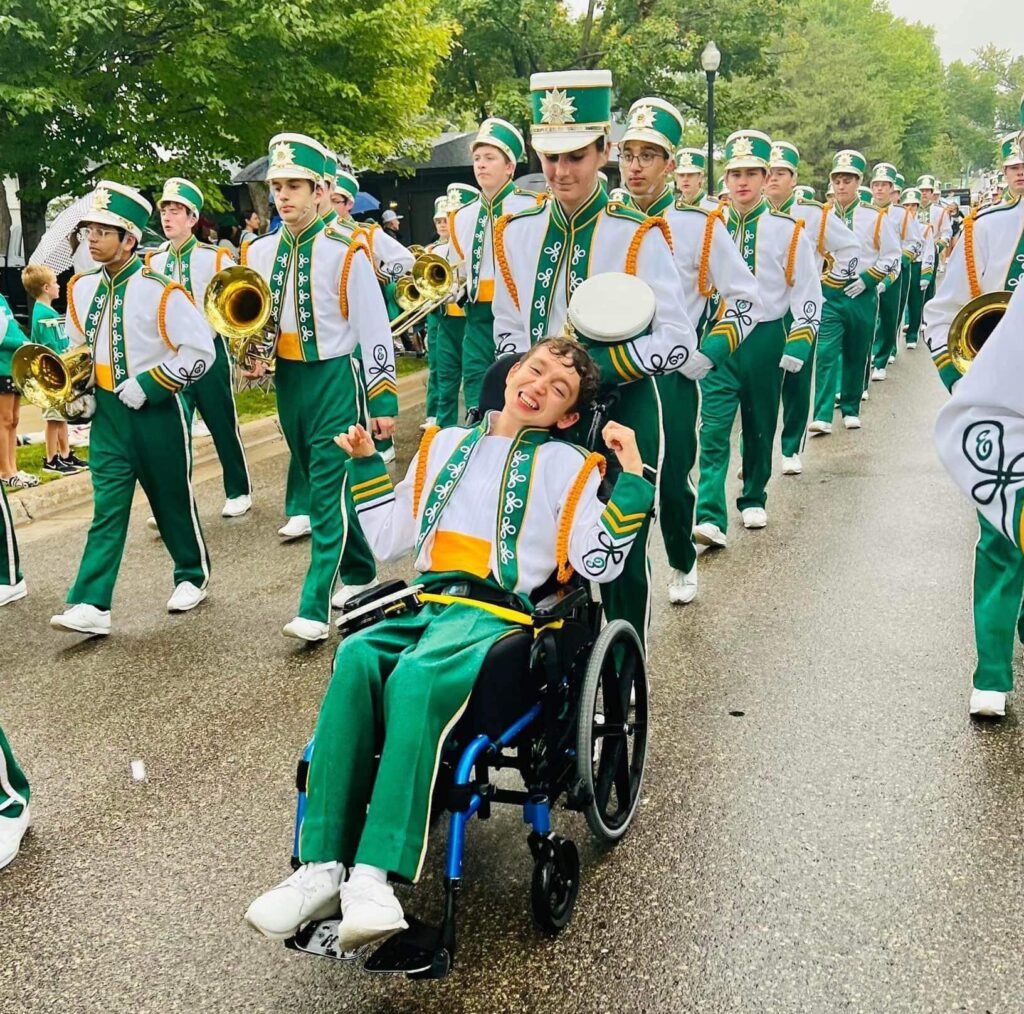 Picture of Oskar in the marching band