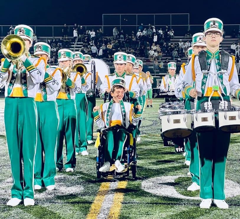 Picture of Oskar in the Edina marching band