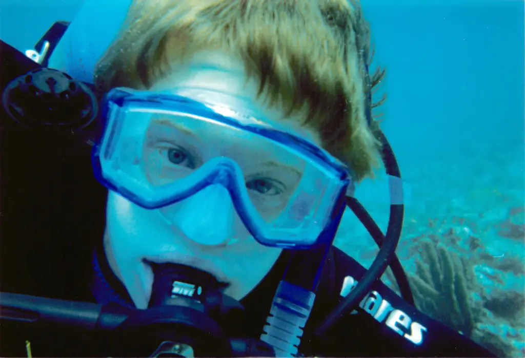 Ryan scuba diving as a kid