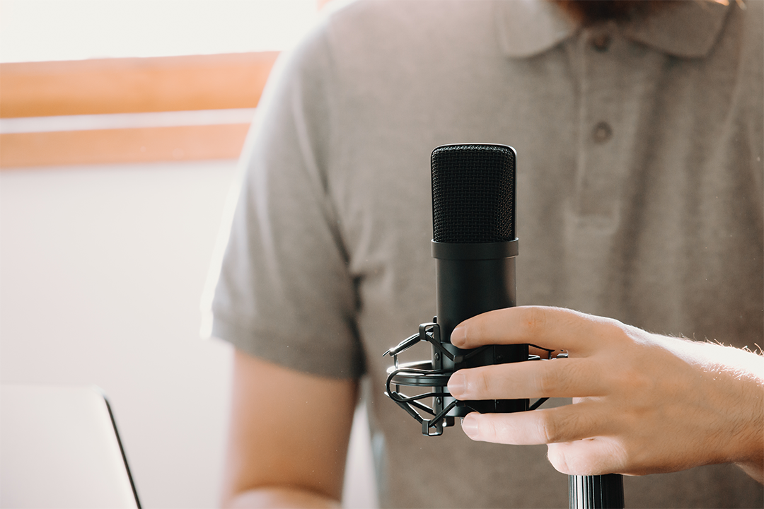 Man holding a microphone